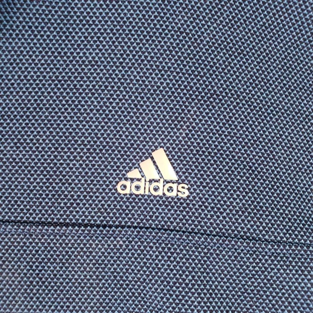 Adidas Quarter Zip Pullover Mens 2XL Blue Textured Waffle Knit Sporty Activewear